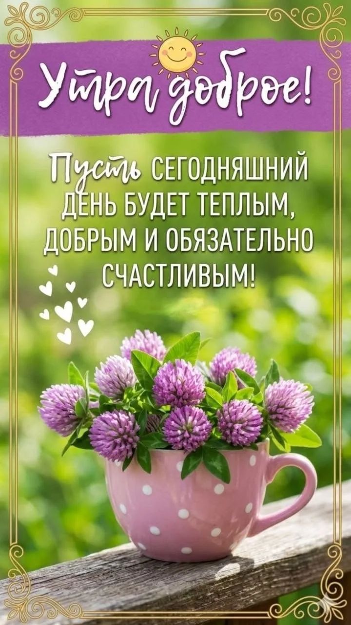 Утро доброе! Пусть сегодняшний день будет теплым, добрым и обязательно счастливым!