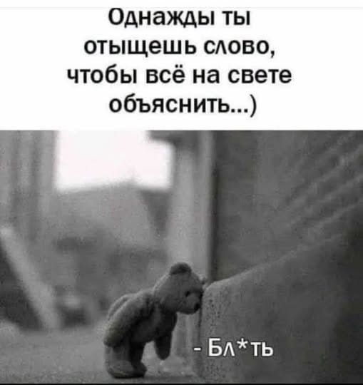 Однажды ты отыщешь слово, чтобы всё на свете объяснить...) - Бл*ть