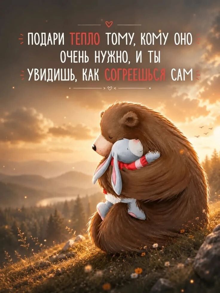 Подари тепло тому, кому оно очень нужно, и ты увидишь, как согреешься сам