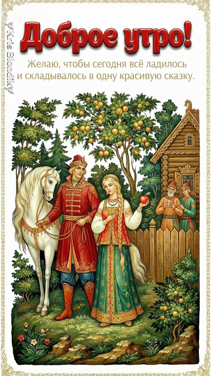 Доброе утро! Желаю, чтобы сегодня всё ладилось и складывалось в одну красивую сказку.