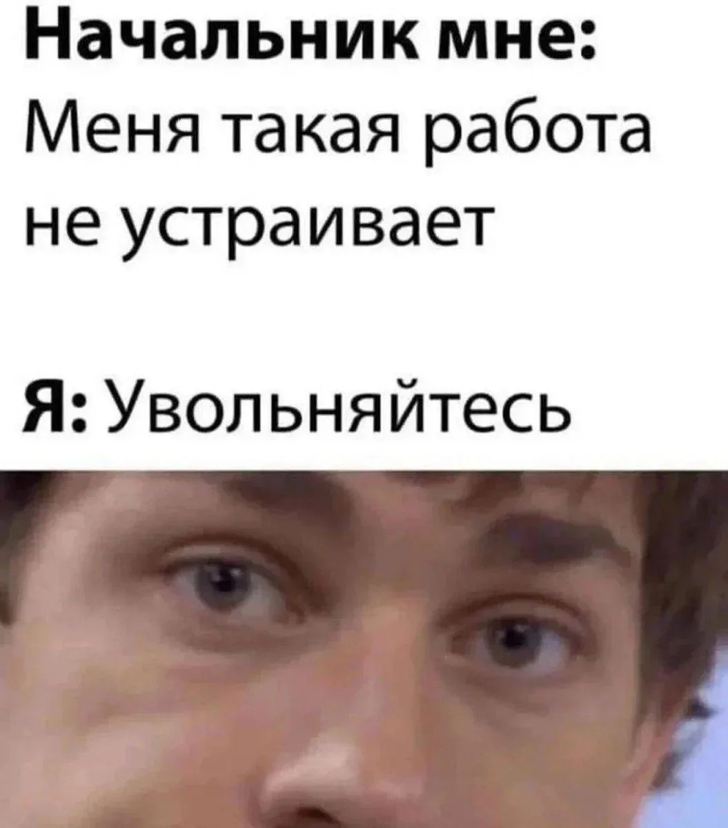 Начальник мне: Меня такая работа не устраивает Я: Увольняйтесь