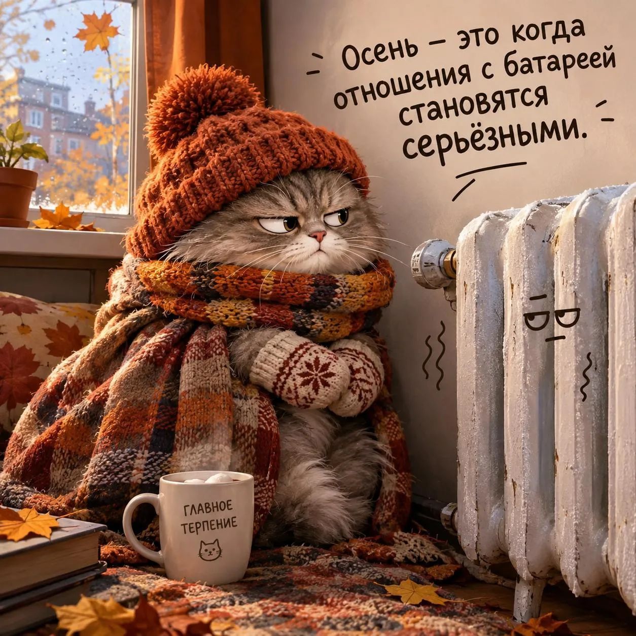 Осень — это когда отношения с батареей становятся серьезными. Главное терпение