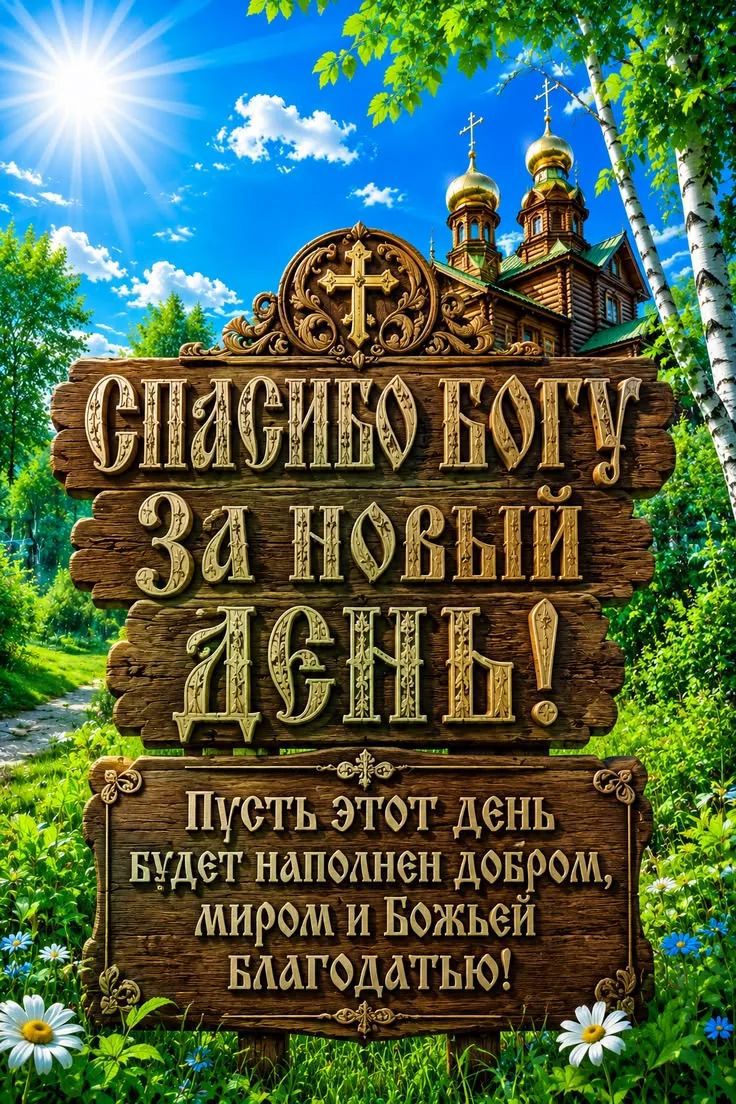СПАСИБО БОГУ За новый ДЕНЬ! Пусть этот день будет наполнен добром, миром и Божьей благодатью!