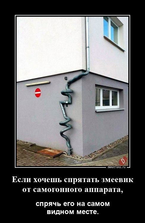 Если хочешь спрятать змеевик от самогонного аппарата, спрячь его на самом видном месте.