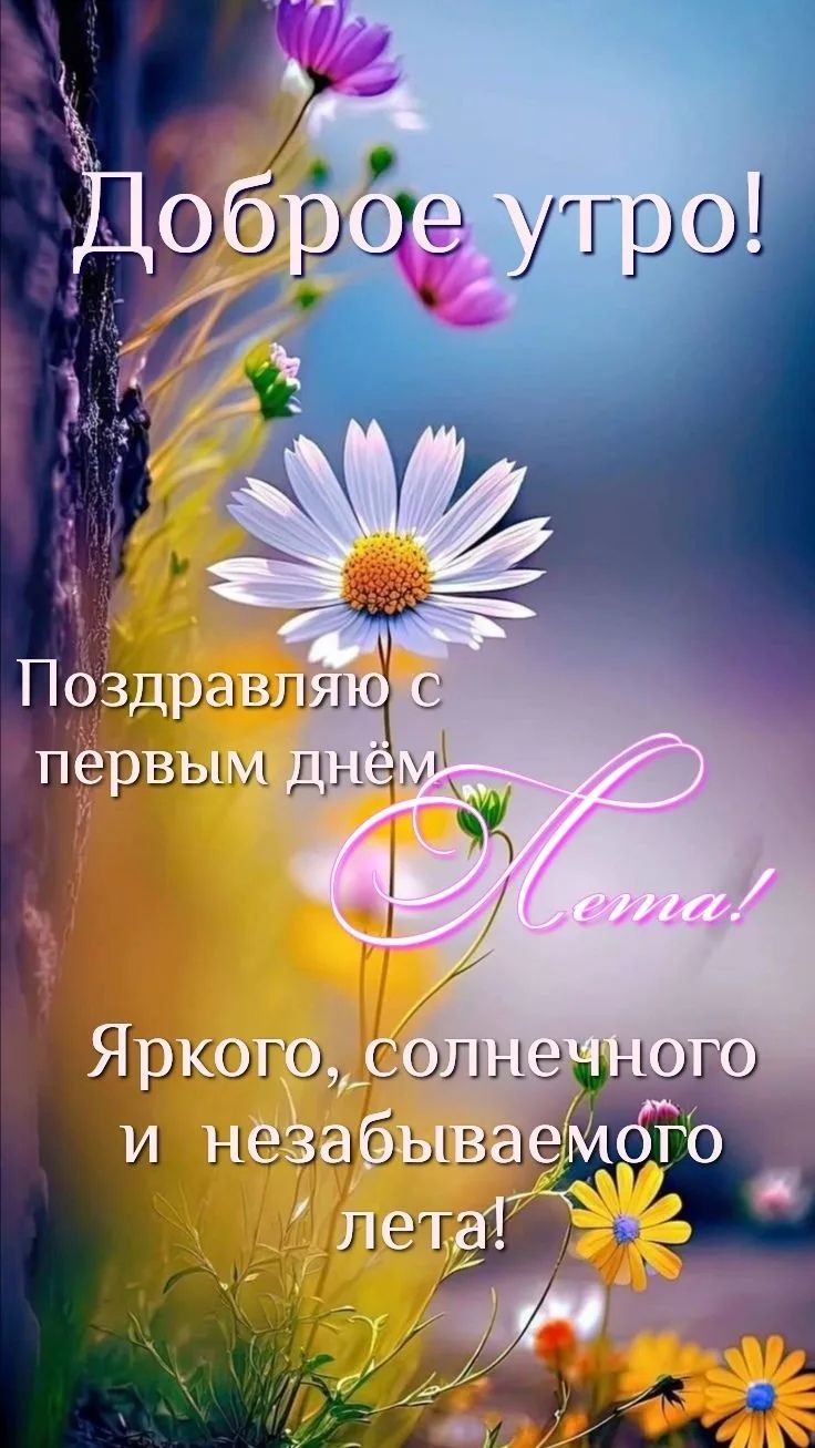 Доброе утро! Поздравляю с первым днём Лета! Яркого, солнечного и незабываемого лета!