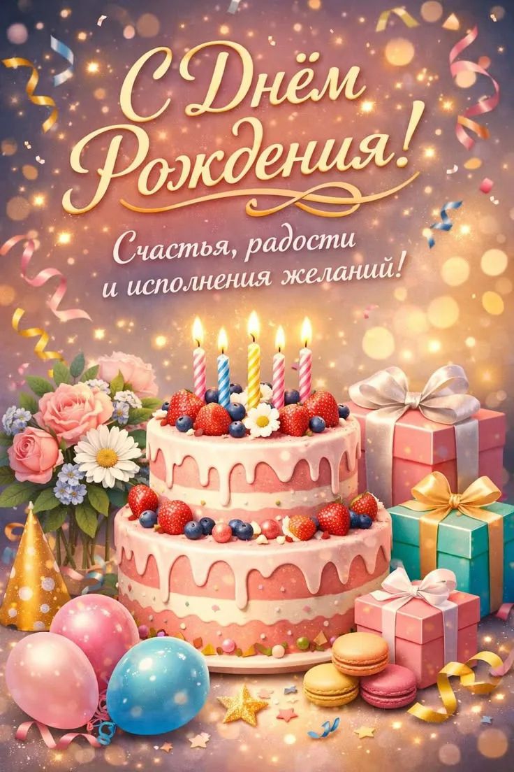 С Днём Рождения! Счастья, радости и исполнения желаний!