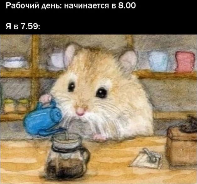 Рабочий день: начинается в 8.00 Я в 7.59: