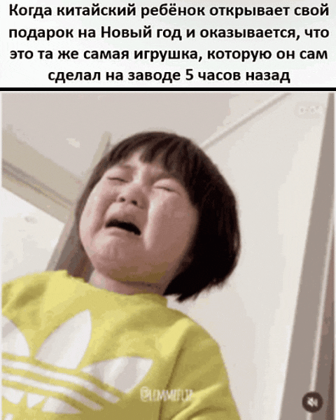 Когда китайский ребёнок открывает свой подарок на Новый год и оказывается, что это та же самая игрушка, которую он сам сделал на заводе 5 часов назад