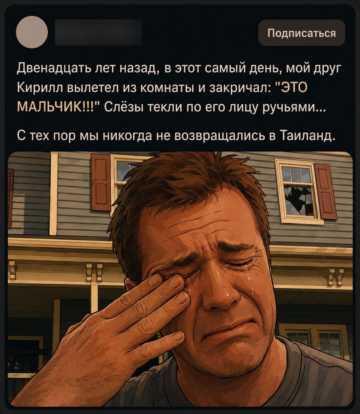 Двенадцать лет назад, в этот самый день, мой друг Кирилл вылетел из комнаты и закричал: 