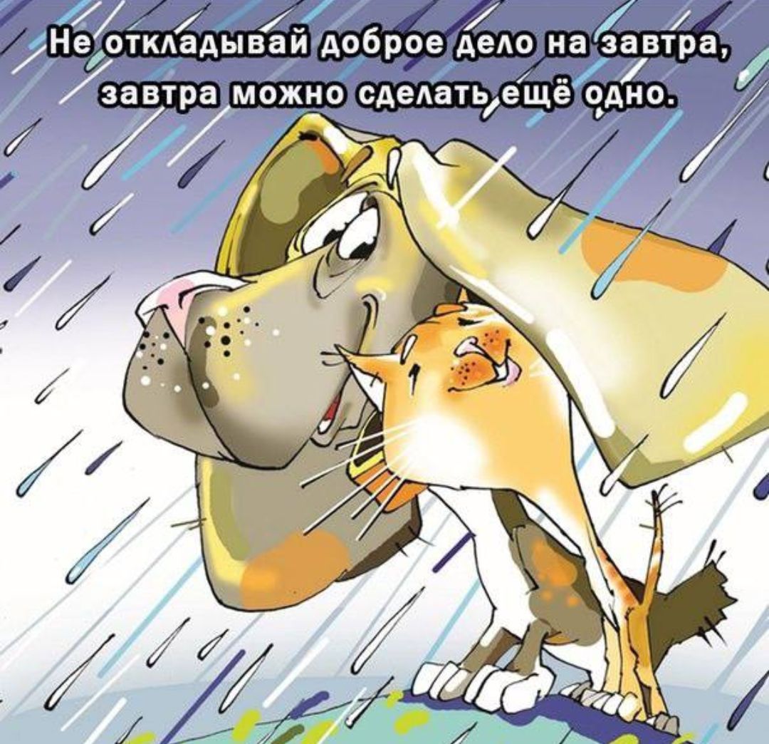 Не откладывай доброе дело на завтра, завтра можно сделать ещё одно.