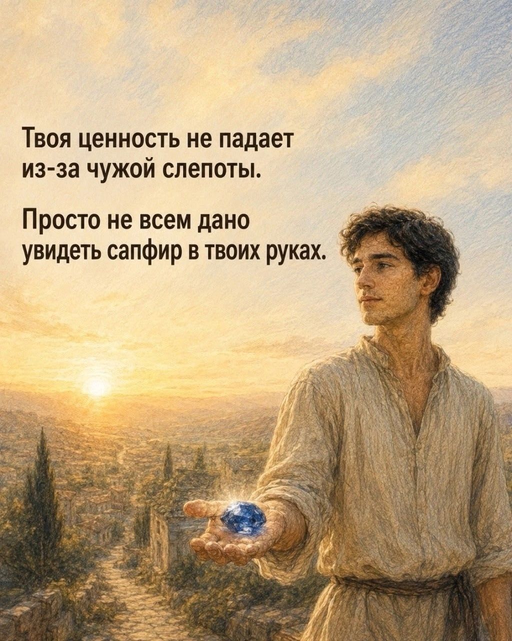 Твоя ценность не падает из-за чужой слепоты. Просто не всем дано увидеть сапфир в твоих руках.