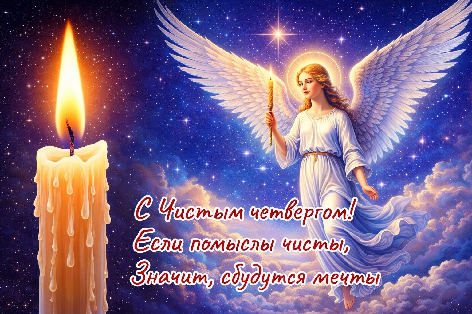 С Чистым четвергом! Если помыслы чисты, Значит, сбудутся мечты