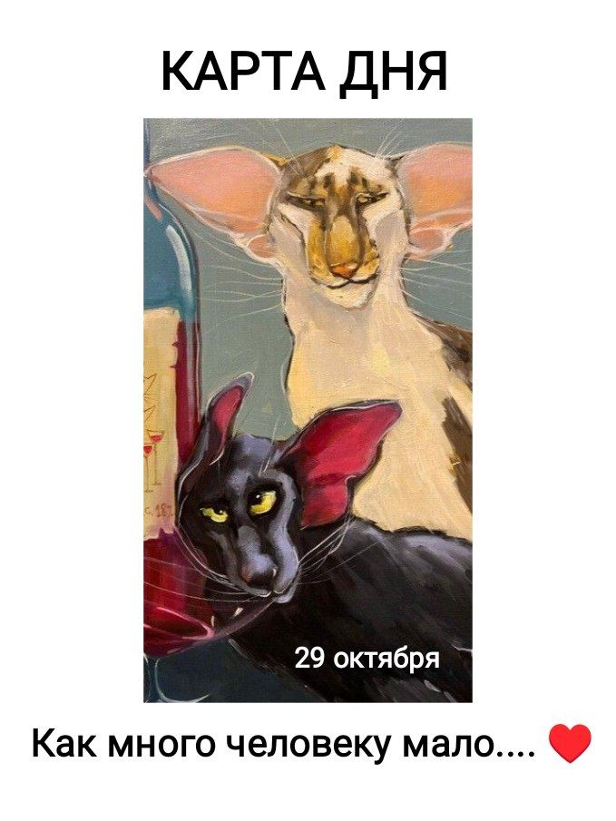 КАРТА ДНЯ 29 октября Как много человеку мало....