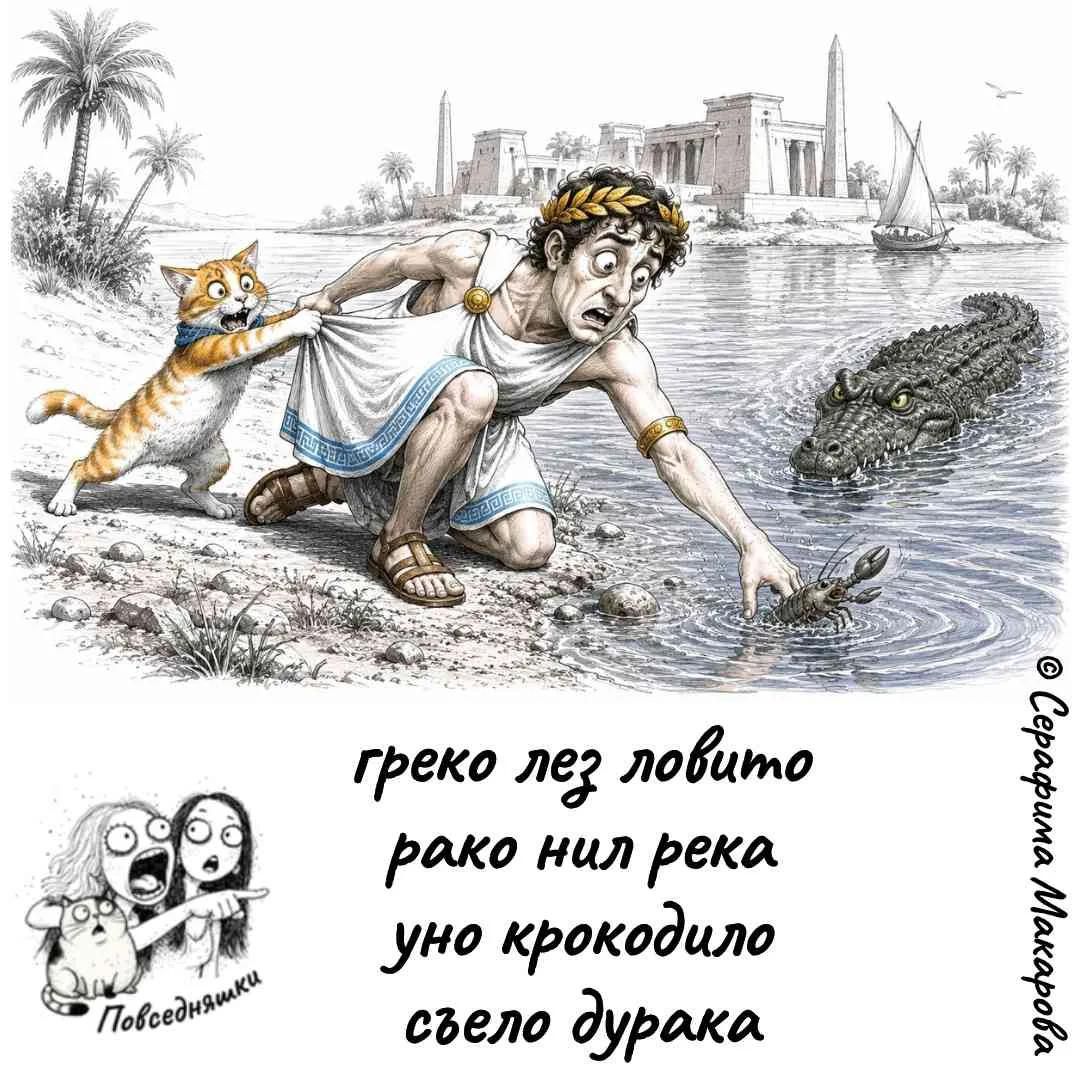 греко лез ловито рако нил река уно крокодило съело дурака