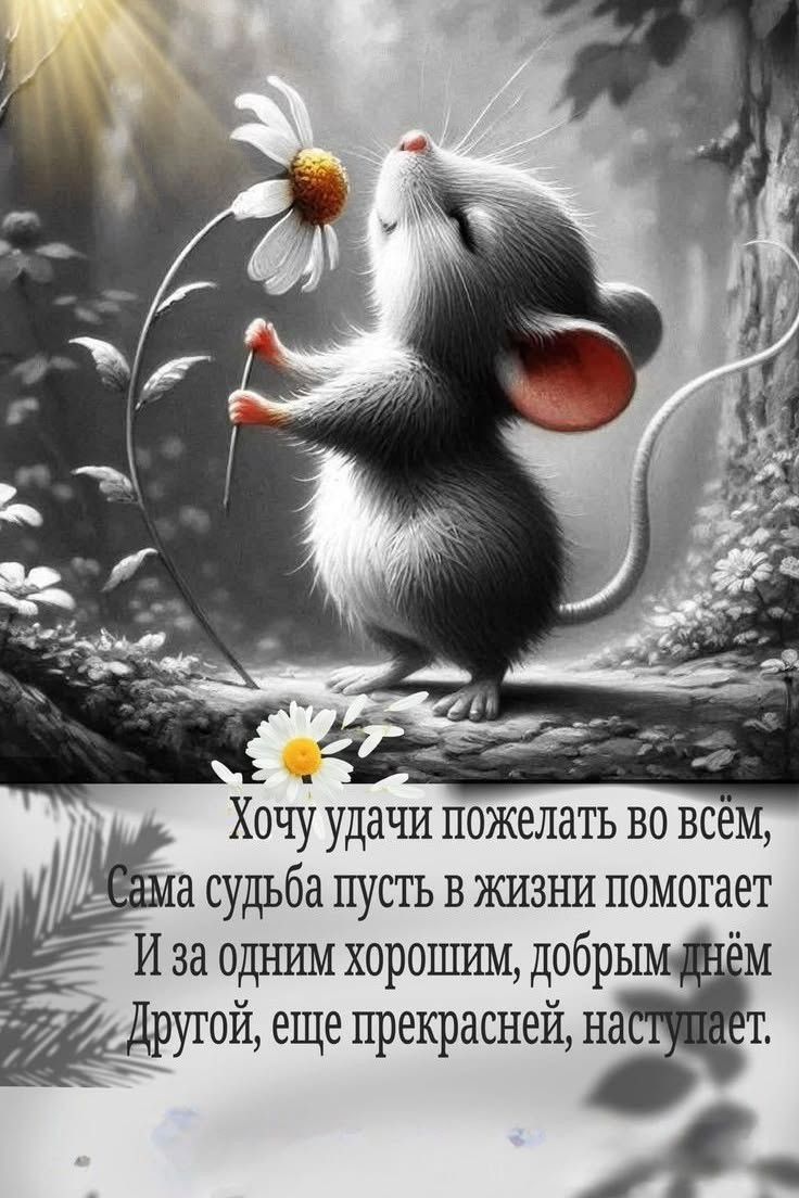 Хочу удачи пожелать во всём, Сама судьба пусть в жизни помогает И за одним хорошим, добрым днём Другой, еще прекрасней, наступает.