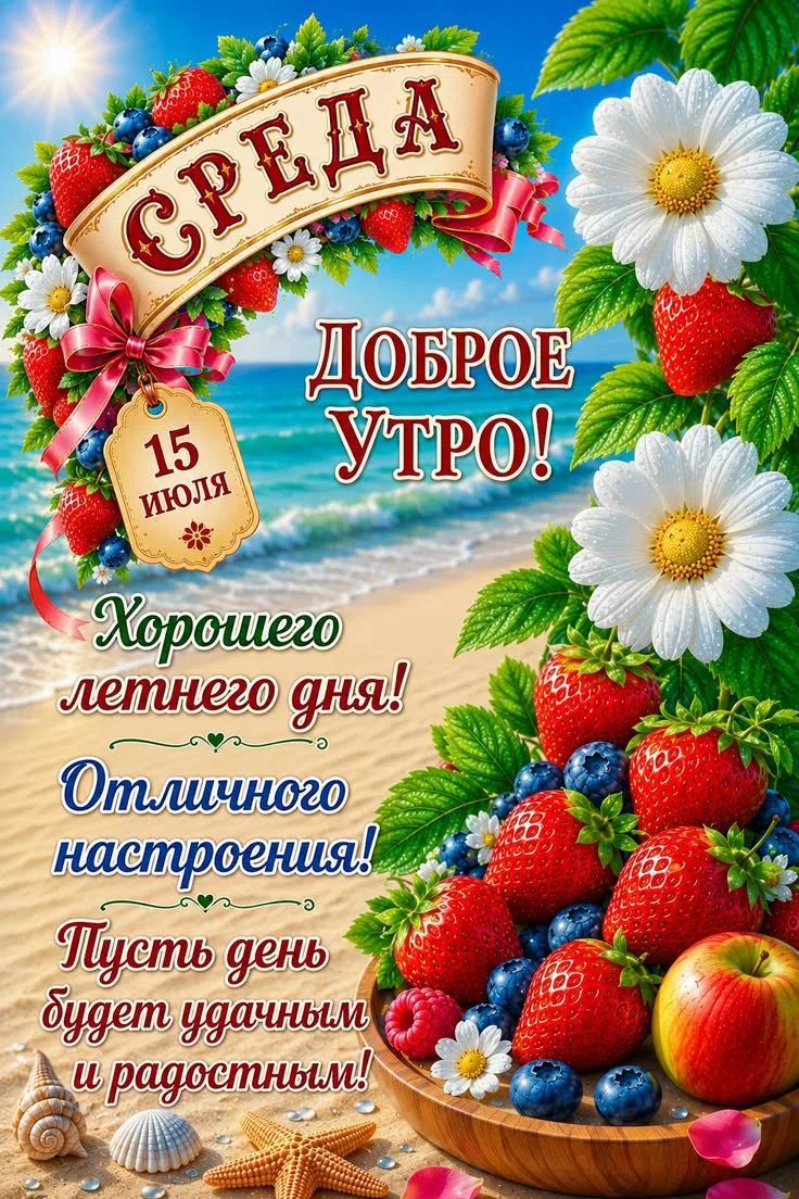 СРЕДА 15 ИЮЛЯ ДОБРОЕ УТРО! Хорошего летнего дня! Отличного настроения! Пусть день будет удачным и радостным!