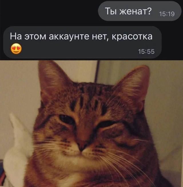 Ты женат? На этом аккаунте нет, красотка 😍