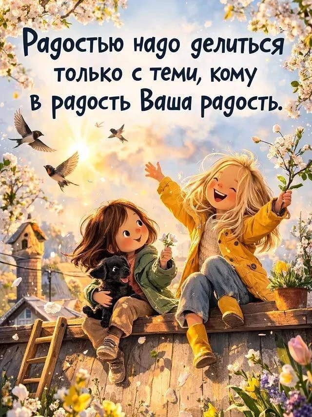 Радостью надо делиться только с теми, кому в радость Ваша радость.