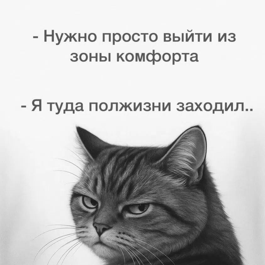 - Нужно просто выйти из зоны комфорта
- Я туда полжизни заходил..