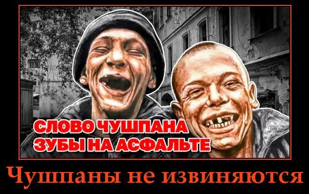 СЛОВО ЧУШПАНА ЗУБЫ НА АСФАЛЬТЕ Чушпаны не извиняются