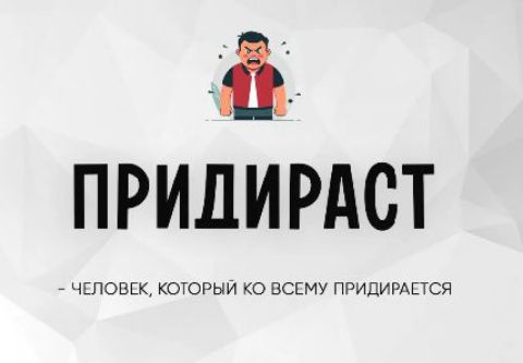ПРИДИРАСТ - ЧЕЛОВЕК, КОТОРЫЙ КО ВСЕМУ ПРИДИРАЕТСЯ