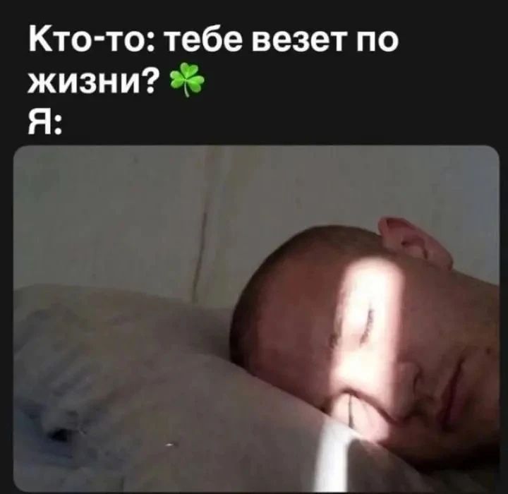 Кто-то: тебе везет по жизни? ☘️ Я: