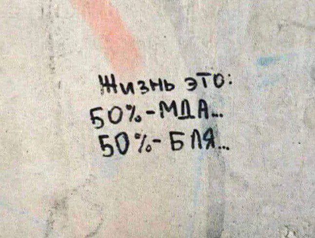 Жизнь это: 50% - МДА... 50% - БЛЯ...