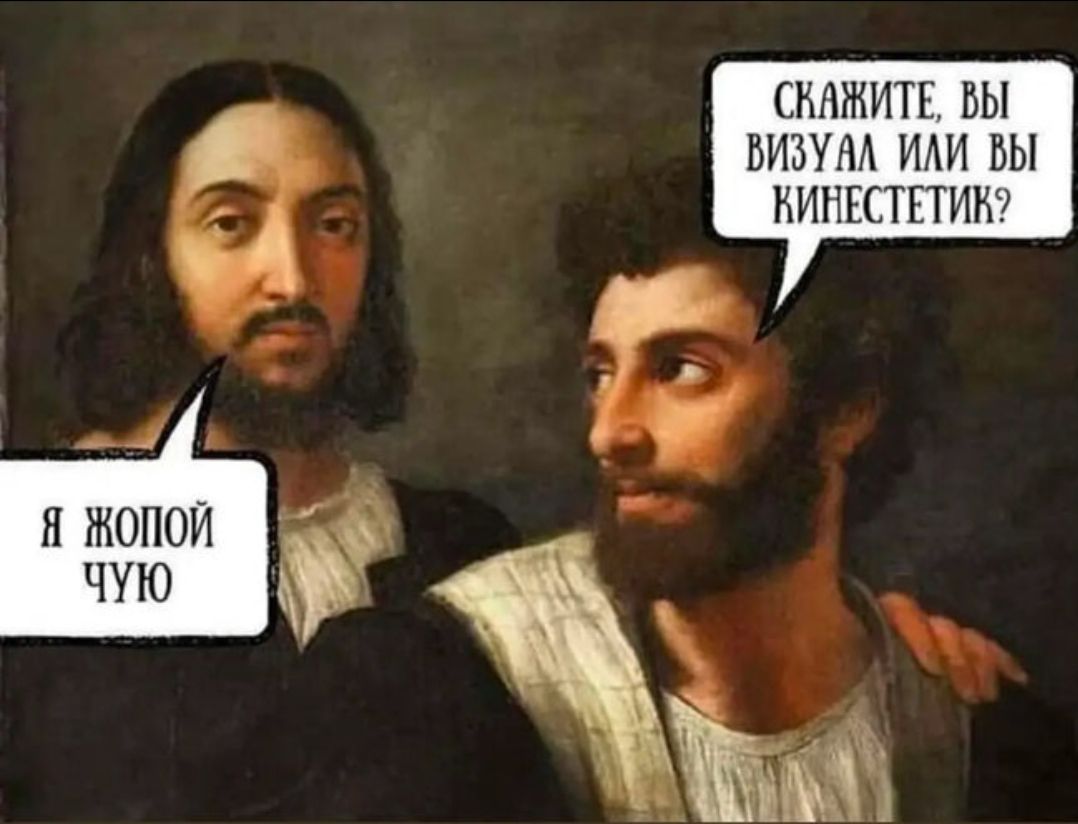 СКАЖИТЕ, ВЫ ВИЗУАЛ ИЛИ ВЫ КИНЕСТЕТИК? Я ЖОПОЙ ЧУЮ