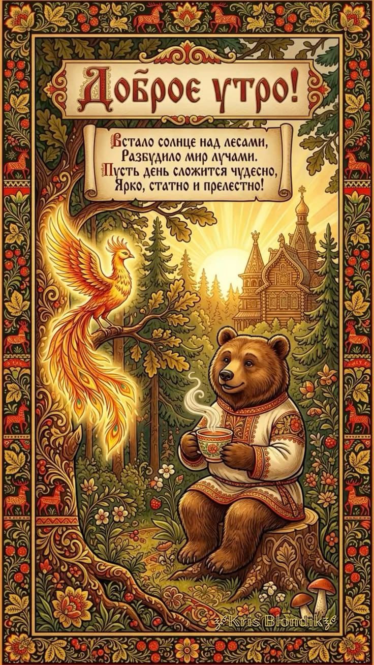 Доброе утро! Встало солнце над лесами, Разбудило мир лучами. Пусть день сложится чудесно, Ярко, статно и прелестно!