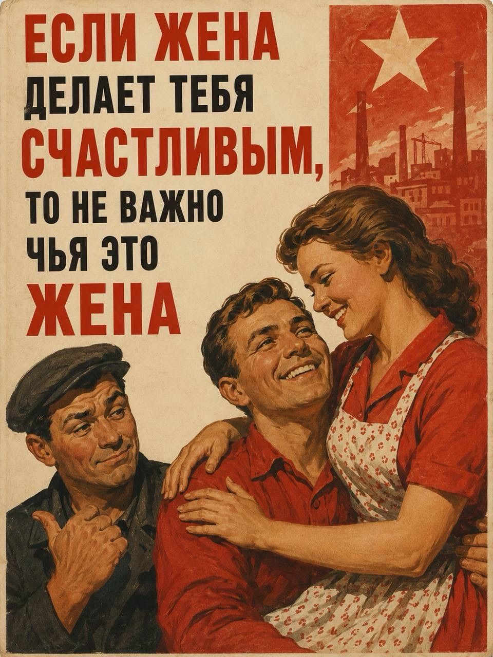 ЕСЛИ ЖЕНА ДЕЛАЕТ ТЕБЯ СЧАСТЛИВЫМ, ТО НЕ ВАЖНО ЧЬЯ ЭТО ЖЕНА