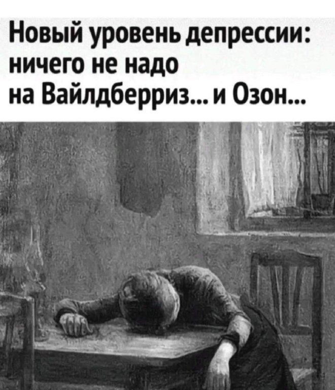 Новый уровень депрессии: ничего не надо на Вайлдберриз... и Озон...