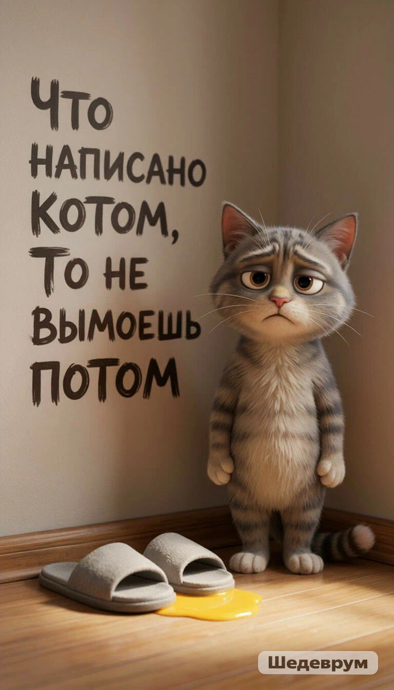 Что написано котом, то не вымоешь потом