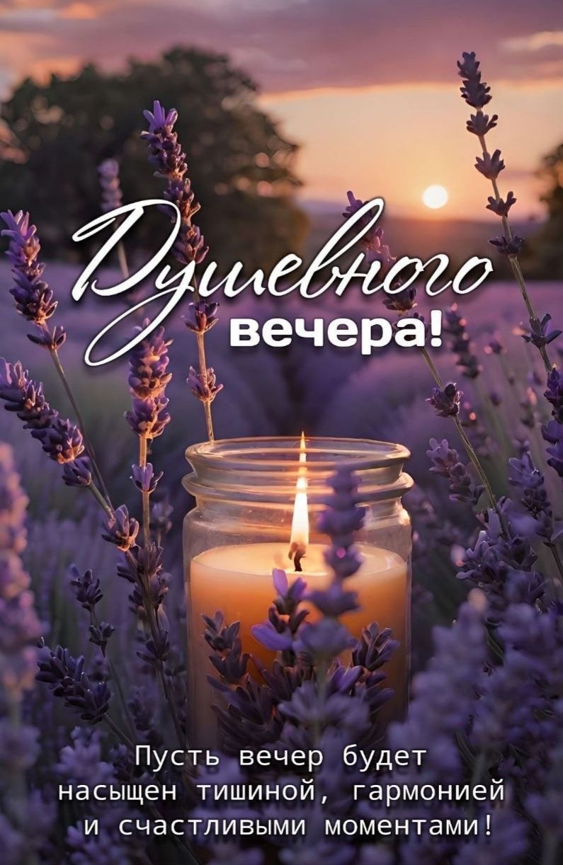 Душевного вечера! Пусть вечер будет насыщен тишиной, гармонией и счастливыми моментами!