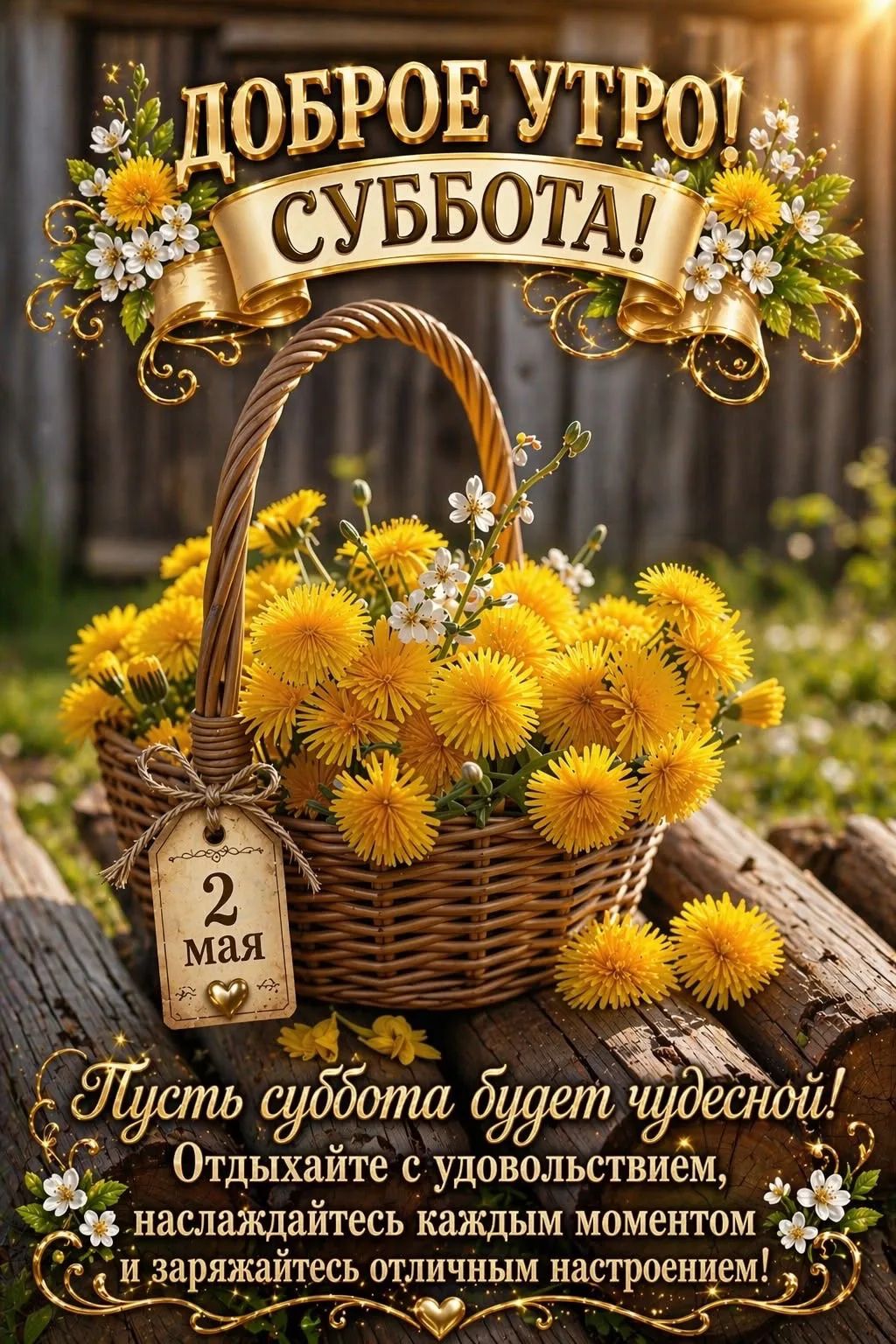 Доброе утро! Суббота! 2 мая. Пусть суббота будет чудесной! Отдыхайте с удовольствием, наслаждайтесь каждым моментом и заряжайтесь отличным настроением!
