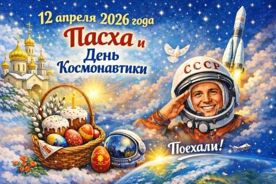 12 апреля 2026 года Пасха и День Космонавтики Поехали! СССР