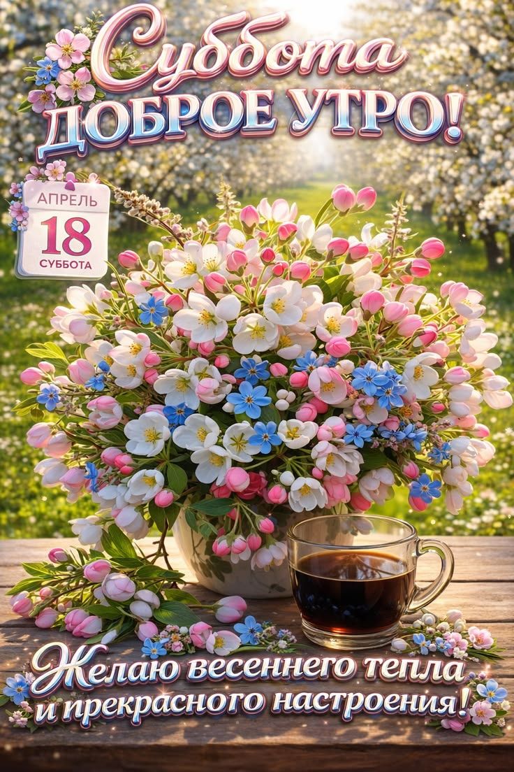 Суббота ДОБРОЕ УТРО! АПРЕЛЬ 18 СУББОТА Желаю весеннего тепла и прекрасного настроения!