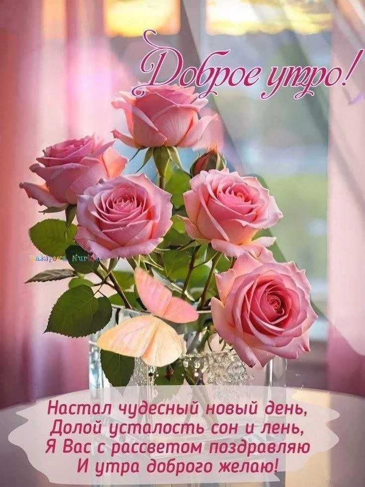 Доброе утро! Настал чудесный новый день, Долой усталость сон и лень, Я Вас с рассветом поздравляю И утра доброго желаю!