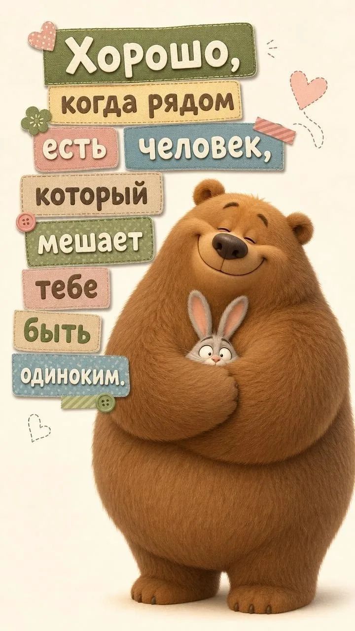 Хорошо, когда рядом есть человек, который мешает тебе быть одиноким.