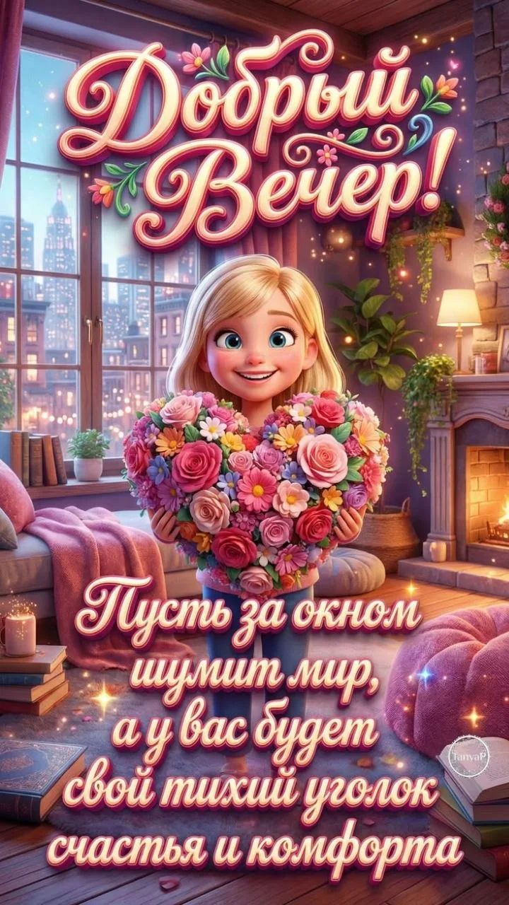 Добрый Вечер! Пусть за окном шумит мир, а у вас будет свой тихий уголок счастья и комфорта