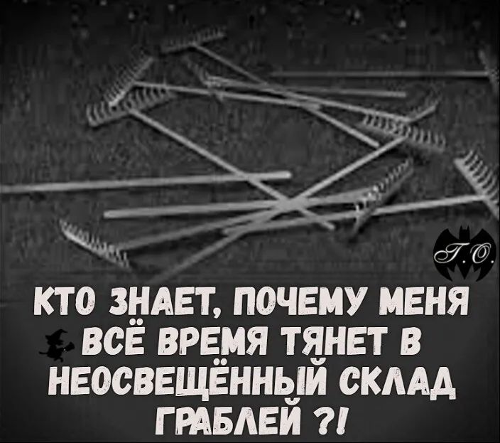КТО ЗНАЕТ, ПОЧЕМУ МЕНЯ ВСЁ ВРЕМЯ ТЯНЕТ В НЕОСВЕЩЁННЫЙ СКЛАД ГРАБЛЕЙ ?!