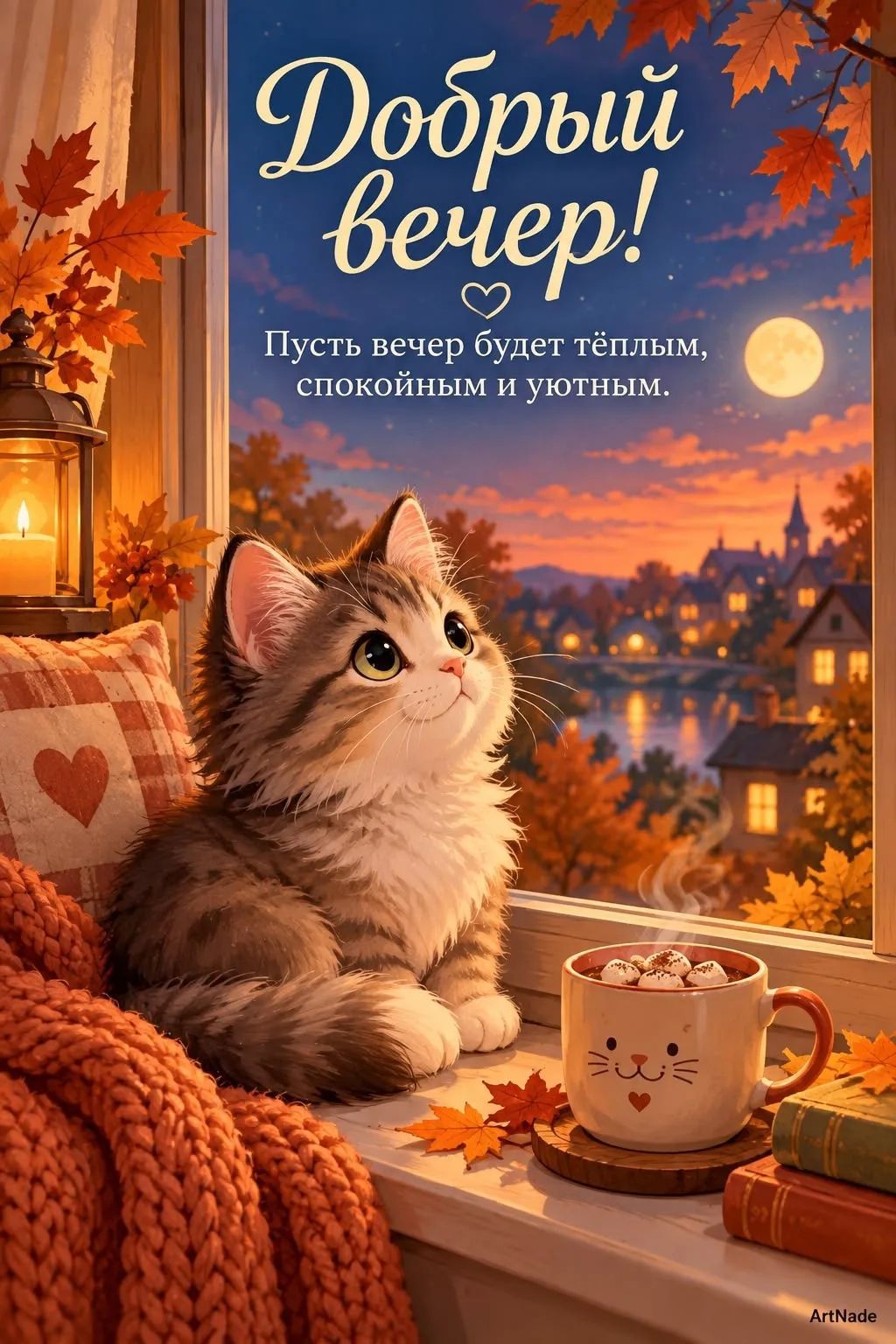 Добрый вечер! Пусть вечер будет тёплым, спокойным и уютным.