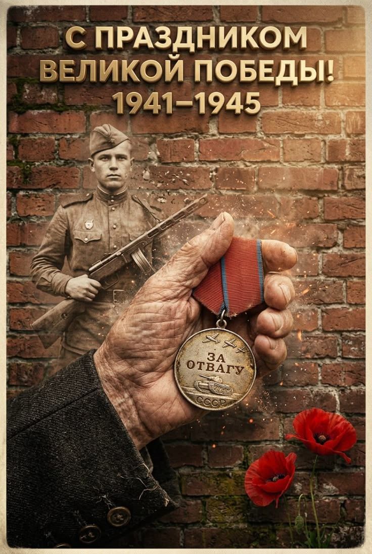 С ПРАЗДНИКОМ ВЕЛИКОЙ ПОБЕДЫ! 1941-1945 ЗА ОТВАГУ СССР
