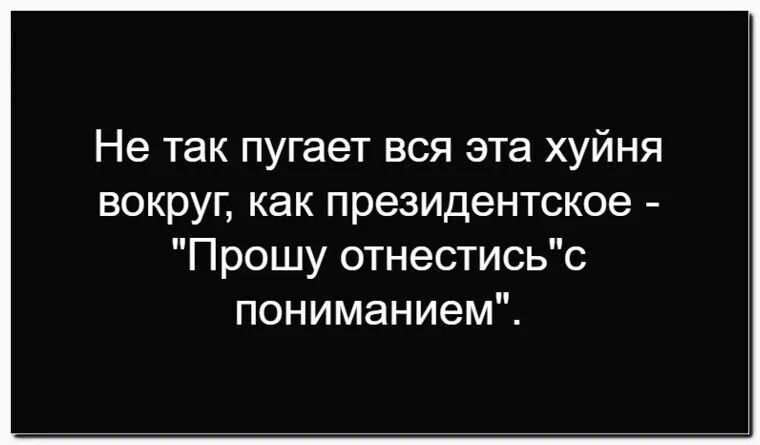 Не так пугает вся эта хуйня вокруг, как президентское - 