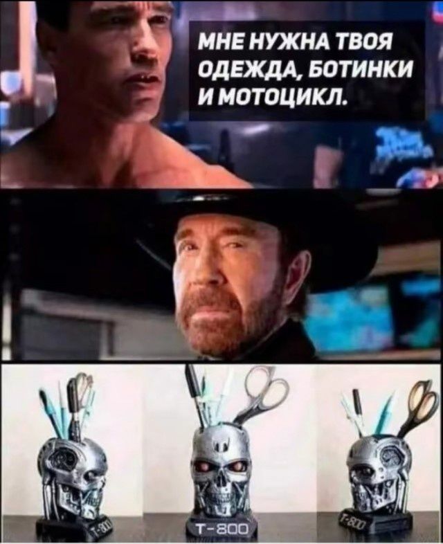 МНЕ НУЖНА ТВОЯ ОДЕЖДА, БОТИНКИ И МОТОЦИКЛ. T-800