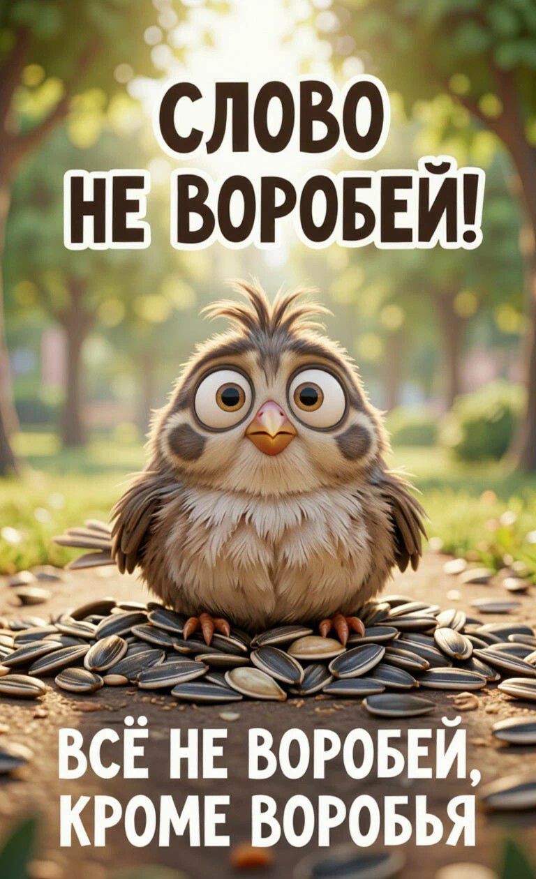 Слово не воробей! Всё не воробей, кроме воробья