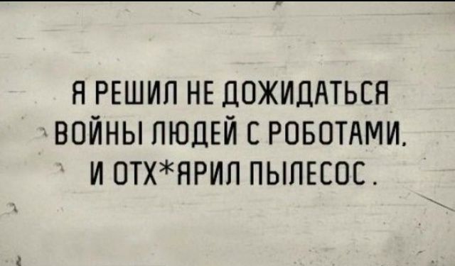 Я решил не дожидаться войны людей с роботами, и отх*ярил пылесос.