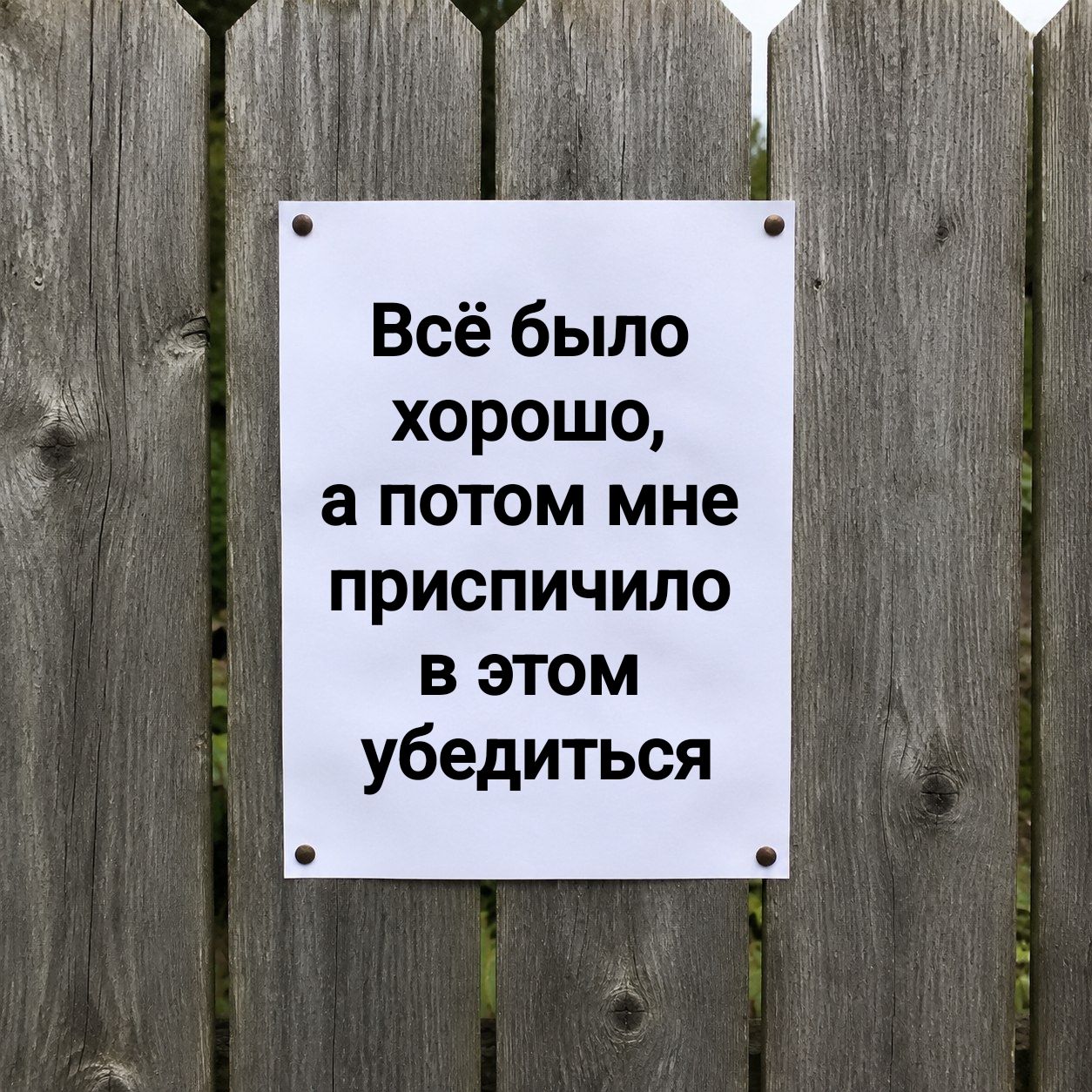 Всё было хорошо, а потом мне приспичило в этом убедиться
