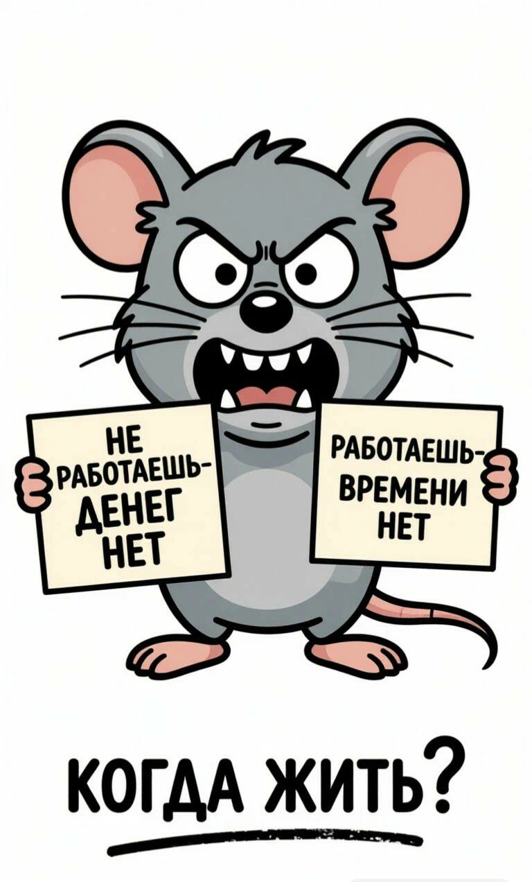 НЕ РАБОТАЕШЬ - ДЕНЕГ НЕТ. РАБОТАЕШЬ - ВРЕМЕНИ НЕТ. КОГДА ЖИТЬ?