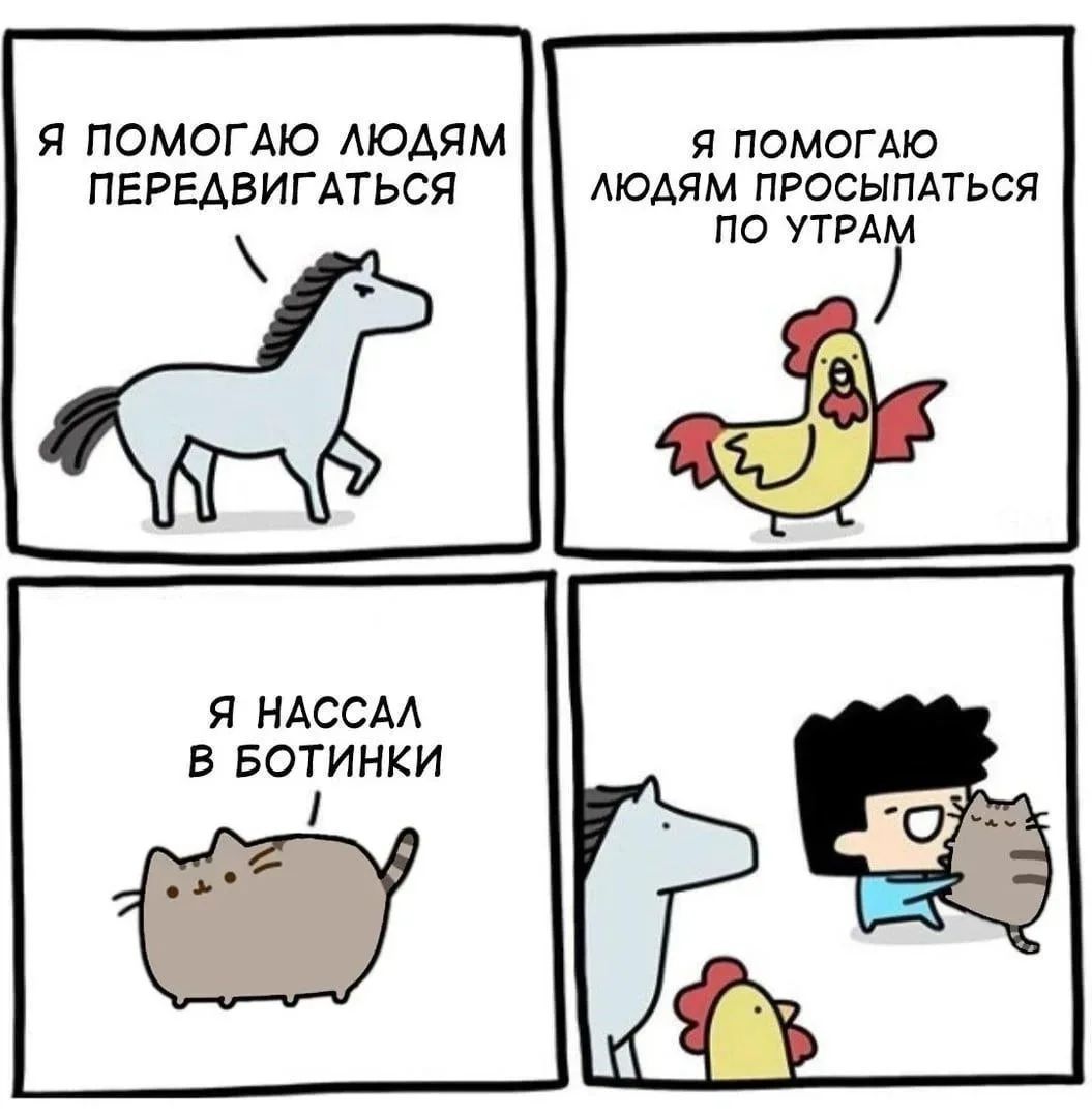 Я помогаю людям передвигаться. Я помогаю людям просыпаться по утрам. Я нассал в ботинки.