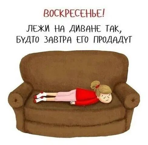 Воскресенье! Лежи на диване так, будто завтра его продадут
